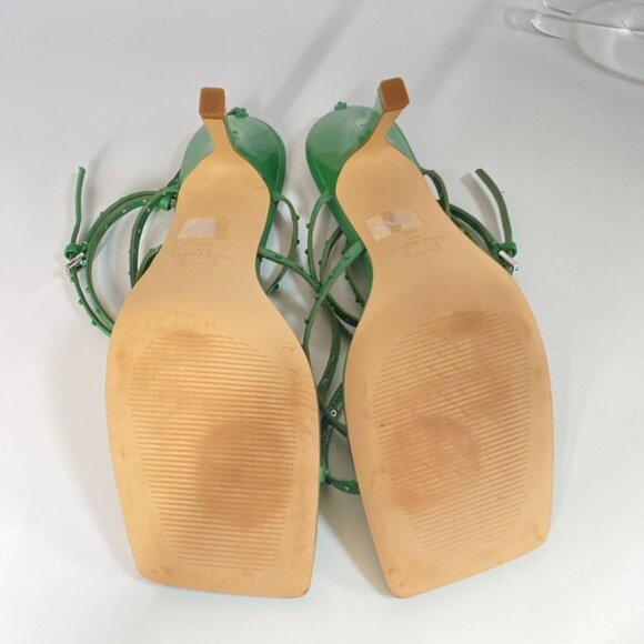 NWB Marc Fisher Dallin Green Strappy Leather Sandals, size 11M - Picture 8 of 12